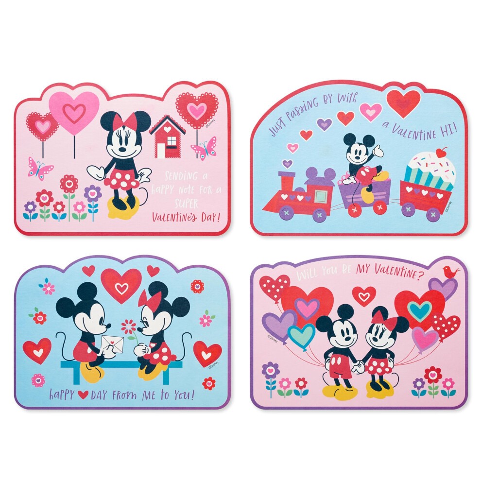 Papyrus Blank Valentines Day Cards (5x7) and Stickers for Kids School and Classroom Exchange  Mickey and Minnie (20-Count) - Bellso